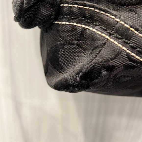 REHAB‎ Coach Black Monogram Handbag with Corner Rubs and Piping Exposure - Picture 7 of 13
